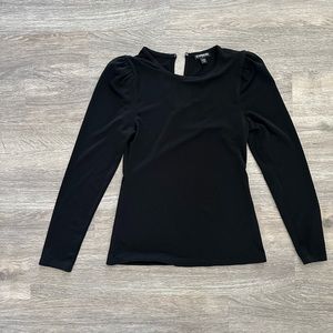 Express black top (slight puff sleeve)
